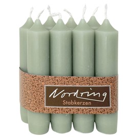 Nordring Taper Candles Pastel Green 2.2 x 11 cm High Pack of 8