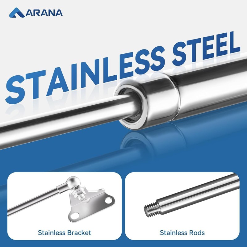 ARANA 304 Stainless Steel Gas Struts 20 inch 150 lb