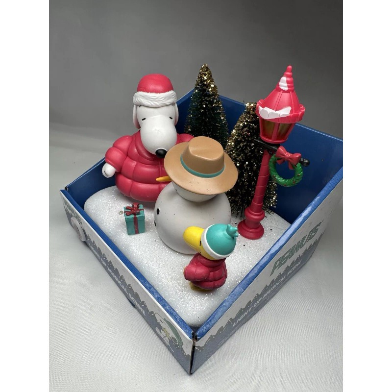 Ruz Peanuts Light Up Musical Christmas Scene Snoopy Woodstock Puffer