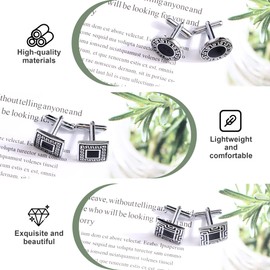 Cufflinks Men's Shirt Suit Cufflinks, Fashion Retro Men's Suit Cufflinks for Suit Shirt Wedding Business Graduation Gift, Metal, 1