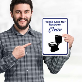 Please Keep Our Restroom Clean Sign, 10x7 Inches, 55 mil thick HDPS (high density polystyrene), Made in USA by My Sign Center
