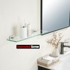 JQK Bathroom Glass Shelf, Floating Tempered Glass Shower Storage 24