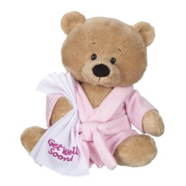 Ganz 10.5" Get Well Teddy with Pink Robe Plush