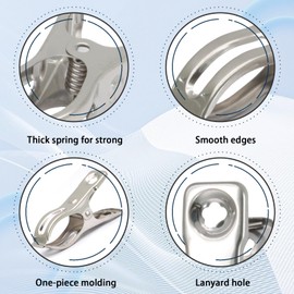 Qjaiune 30 PCS Garden Clips, Stainless Steel Greenhouse Clips 5/8 Inch Large Open Spring Clips Clamps for Netting, Row Cover Clips Heavy Duty Shade Cloth Clips for Plant Cover on Garden Hoops