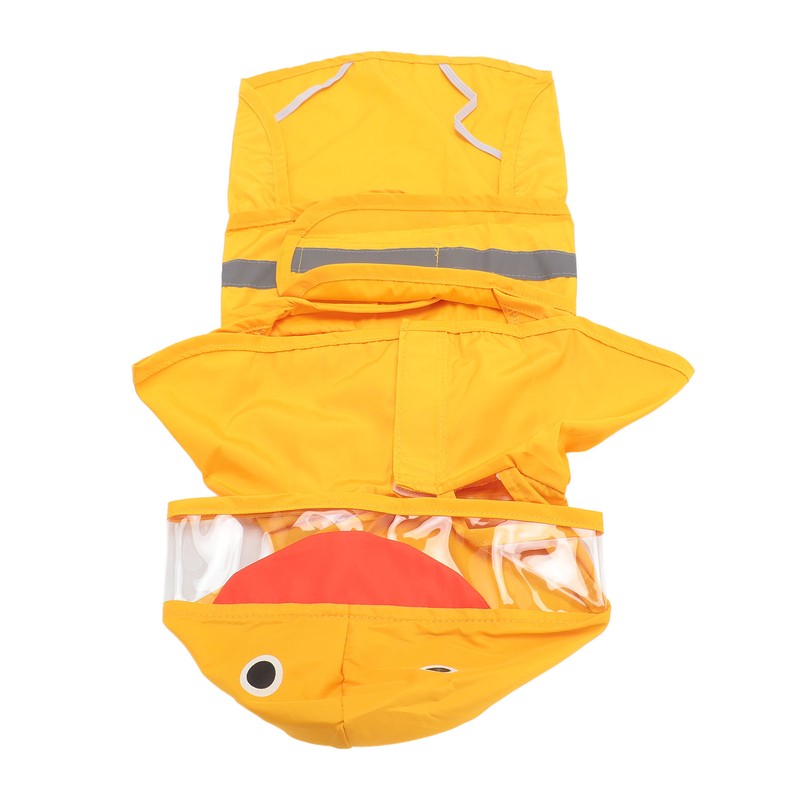 Dog Raincoat Waterproof Transparent PVC Brim Adjustable Hooded Dog Rain