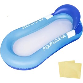 Float for Adults, Water Hammock, Float Bed, Aqua Lounge, Inflatable Float Mat, Strong Buoyancy, Outdoors, Underwater Bed, Playing in the Water, Sea Bathing, Heat Protection, 2 Repair Patches Included