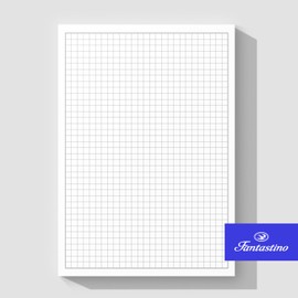 Fantastino® A5 Notepad Squared - Pack of 5, 250 Sheets (50 per Pad) 90 g/m² Premium Paper. Small Notepads, Squared with Margin, Writing Pad, Tear-Off Notes for Office, Home, School, University