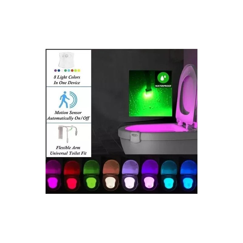 Bath Led 2 Sensores Movimiento Taza Baño Casa Cómodo Luz