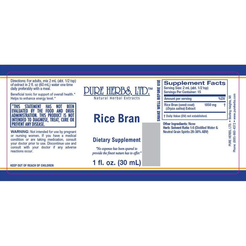 Pure Herbs: Rice Bran - 1 oz.