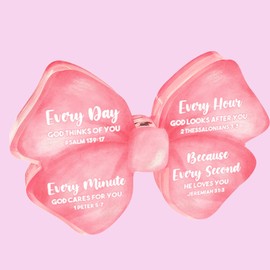 Pink Room Decor, Preppy Coquette Gifts, Pink Bow Acrylic Sign Inspirational Bible Verses for Home Farmhouse Bedroom Living Room