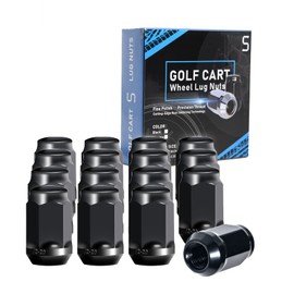 Shu-Ran Golf Cart Wheel Lug Nuts for Yamaha/GEM, 12MMx1.25" Size Black 16 PCS