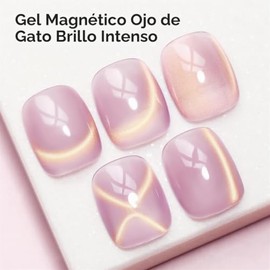 Esmalte De Uñas En Gel Efecto Ojo De Gato, Rosa Translúcido, Magnético, Brillante, Con Purpurina, Efecto Holográfico. Ideal Para Manicura Y Decoración