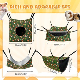 Geelin 8 Pack Guinea Pig Hammock Rat Hammock Soft Small Pet Hanging Tunnel Glider Toy Mat Ferret Hideout Bed Cage Accessories for Small Animals Hamster Chinchilla Sugar Glider Squirrel, Mushroom Style