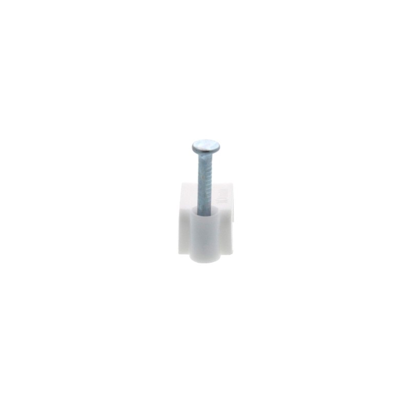 Secure 10mm White Flat Nail Cable Clip for Coax, Ethernet,