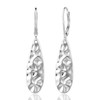 Trinckle 925 Sterling Silver Teardrop Earrings, Hammered Leverback Earrings