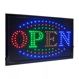 Large 4 Color High Visible LED Light Business Open Sign Chain Switch 21.5"x13"