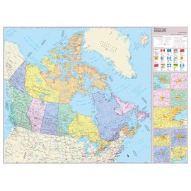 Cool Owl Maps Canada Wall Map Poster (Laminated 32x24)