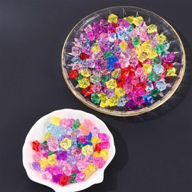 Leadigol 200PCS Colorful Acrylic Gems, Fake Crushed Acrylic Ice Cubes, Vase Filler Pebble Aquarium Acrylic Stones, Acrylic Ice Cubes Gems Vase Fillers for Wedding Event Decoration