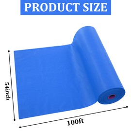 WDF 54 Inch X 100 Feet Blue Plastic Table Cover Roll - Plastic Table Cloth Disposable - Blue Tablecloth with Slide Cutter Perfect for Parties, Thanksgiving, Christmas Day