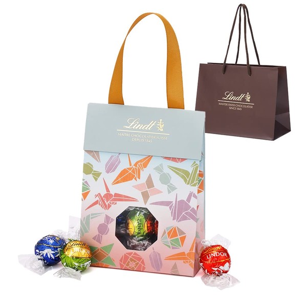 Lindt Lindt Chocolate Collection Bags, 5 Types, 8 Pieces, Origami, Individual Packaging, Present, Handbag Included, Shopping Bag S Included