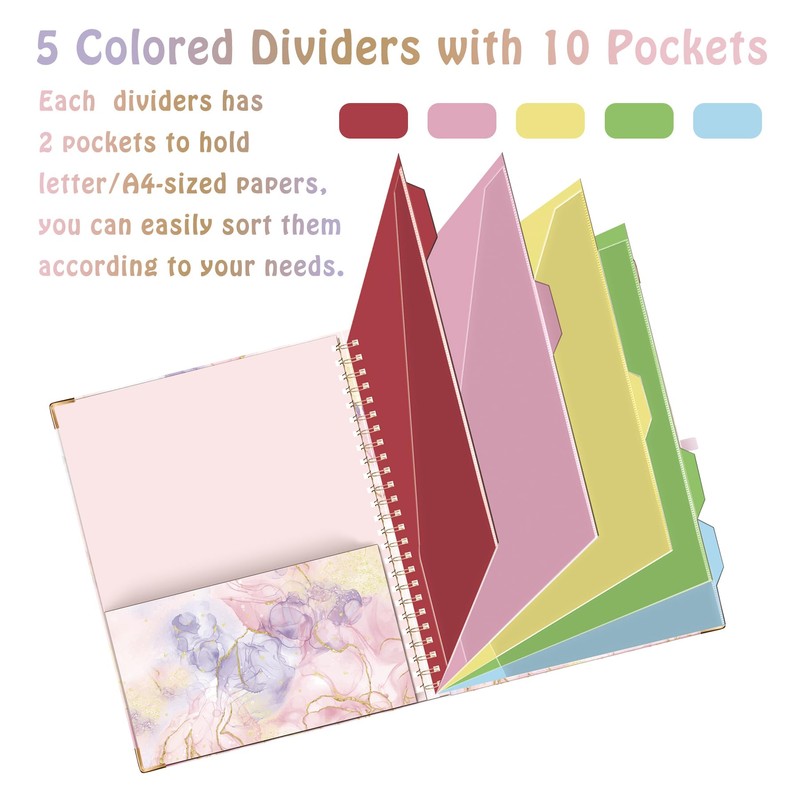 HAUTOCO Clipboard Folder with Replaceable Lined Notepad, Spiral Clipboard Folio