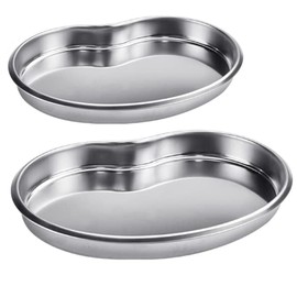 Set of 2 Ierenschell, Stainless Steel, Metal Tray, Kidney Bowl, Reusable Metal Kidney Tray, Stainless Steel Curved Trays, for Storing Small Tools