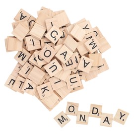 Pack of 100 Wooden Letters, Wooden Letters Scrabble, Wooden Letters Small, Scrabble Letters Wood, A to Z, with Numbers, for Crafts, Spelling, Gift, Learning, 20 x 18 x 4 mm