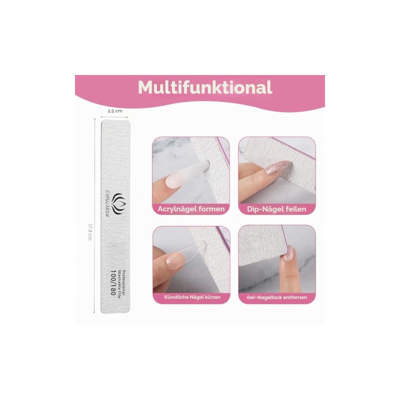 Pack of 18 Nail Files 100/180, Double Sided Disposable Nail