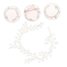 IWOWHERO Elegant Bridal Headband Wedding Rhinestone Head Jewelry Soft Chain Hair Band