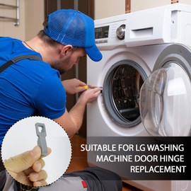 Door Switch Hook, Washing Machine Door Hook with Latch, Compatible with LG Front-Loading Washing Machines, Ref MFG63099101, DFS03857, Metallic Colour (Pack of 1)