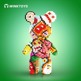 Bear Building Block,Winktoys building block,Bear Toys,Birthday Gift,Educational,Boy,Girl,Trend Decoration,Cool Gifts,Brick,Family Bonding:_[S]Mystic Bear