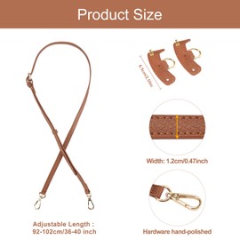 2PCS Purse Strap Replacement Crossbody, Witwatia Leather Adjustable Purse Straps Compatible with Mini Bag Strap Kit, Shoulder Conversion Bag Straps with Punch-Free Adapter for Handbag Women