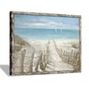 Beach Picture Wall Art Framed: Coastal Pathway to Ocean Painting