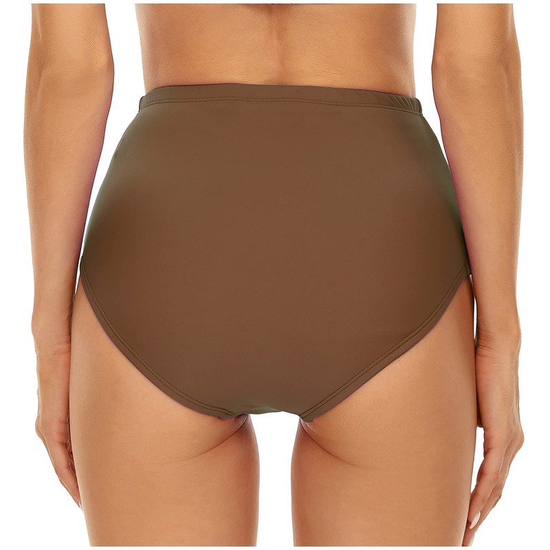 Annbon - Parte inferior de bikini de cintura alta con
