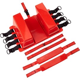 Haichao Spine Board Head Immobilizer for Backboard - Re-Usable, Lightweight, Portable, Adjustable Straps, and Universal Fit -Red