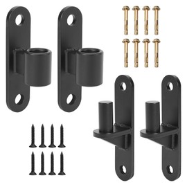Rasugarlary Wall Mount Gate Hinges, 2 Pairs Heavy Duty Fence Gate Hinges 5/8'' Pin Fence Post Hinge Set for Wooden or Concrete Fence Gate (Black, Screws Included)