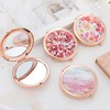 4 Espejos Compactos de Metal Espejo de Maquillaje de Bolsillo