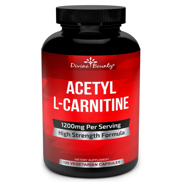 Acetyl L-Carnitine Capsules 1200mg Per Serving - L Carnitine Supplement 120 Vegetarian Capsules