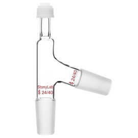 StonyLab 3 Way Distilling Thermometer Adapter with 24/40 Joints and Screw Cap for Distillation Apparatus