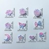 50pcs Luminous Flower Nail Charms Blue Purple Bow Heart Butterfly