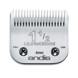 Andis – 64077, Ultra Edge Carbon-Infused Steel Detachable Clipper Blade - Chrome Finish Resists Rust with Extends Edge Life, Compatible All Andis Series - Size 1-1/2, 5/32-Inch Cut Length, Silver