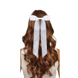 Auony Bride To Be Embroidered Veil, Bridal White Bow Wedding Veil for Hen Party, Bridal Shower, Bachelorette Party, Wedding Accessories