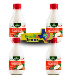 Leite de Coco Brasileiro Tradicional Copra 200ml | Pack of 4x200ml | Brazilian Coconut Milk | Brazil in Texas Bundle