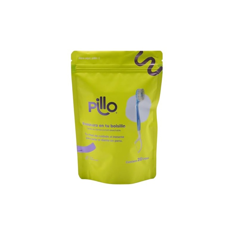 Pillo Cepillo de Dientes Mini desechable con pasta integrada -