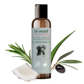 Le Woof Tea Tree & Aloe Dog Shampoo 4oz: Certified Organic, Natural Shampoo Cleans & Conditions, Relief for Itchy Skin