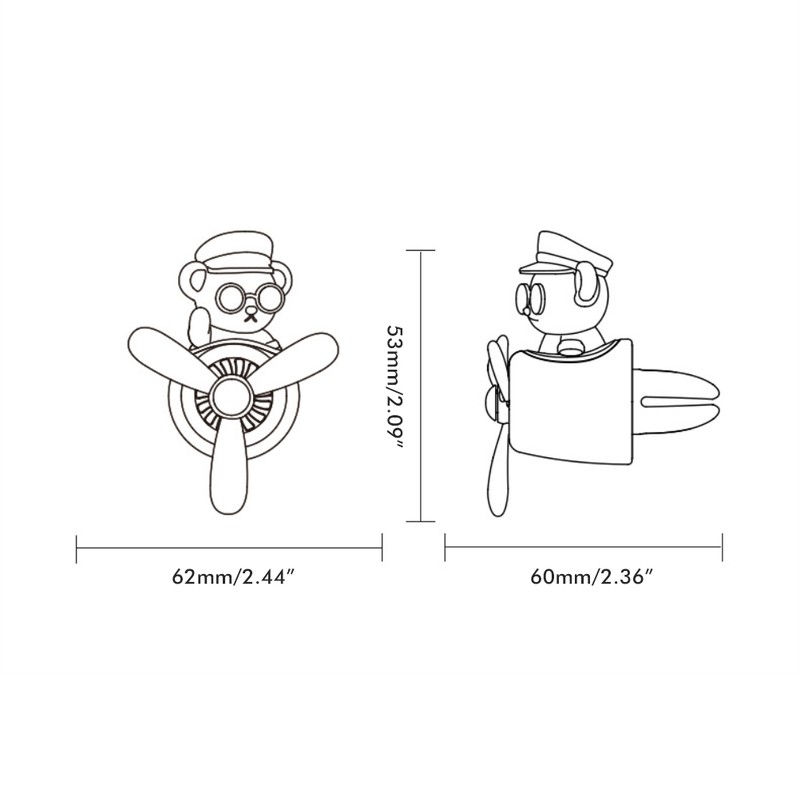 Car Air Freshener Cartoon Cute Bear Duck Pilot Automotive Air