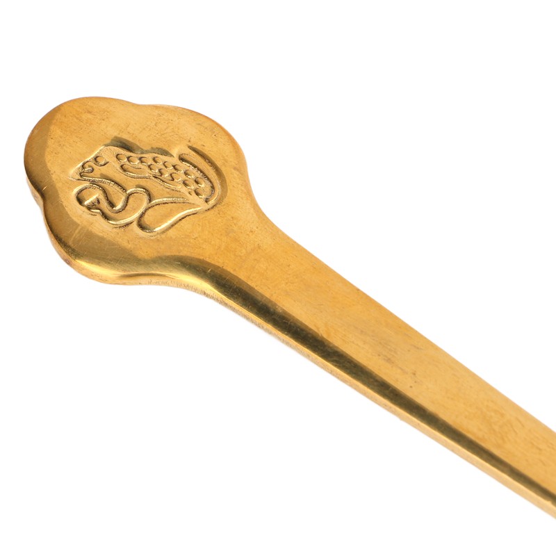 Brass Tea Spoons Long Handle Thicken Toads Pattern Rust Resistant