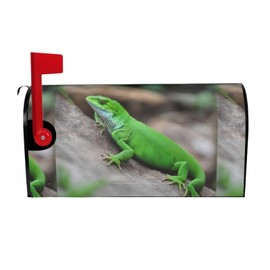 Green Lizard Print Magnetic Mailbox Cover,Mailbox Decorations for Outside,Christmas Mailbox