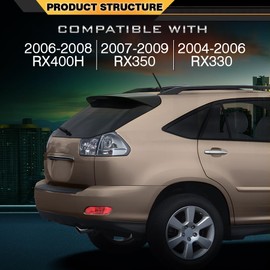 CNNELL Rear Bumper Reflector Side Marker Light w/o Bulbs Left and Right Side 2 PCS Compatible with RX400h 2006-2008/Fit RX350 2007-2009/Fit RX330 2004-2006