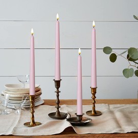 4 Pack Pink 11'' Wax Covered Flameless Candles, Use 2-AA Batteries(not included）Runs 200 Hours, Remote and Timer, LED Battery Operated Flickering Candle for Wedding, Christmas, Patry, Hotel, Windows